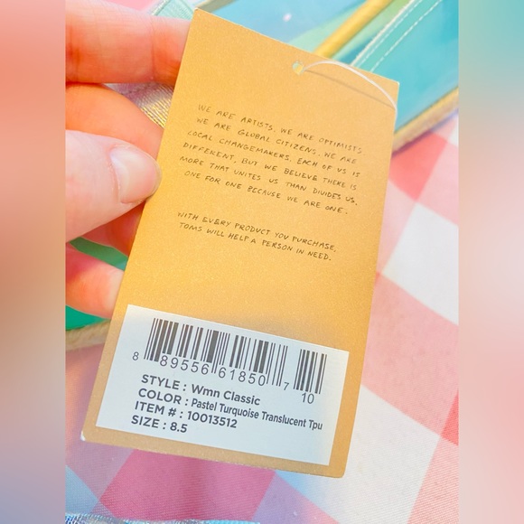 Toms Venice Collection Transparent Jelly Espadrille in Turquoise 8.5 NWT - Picture 3 of 6